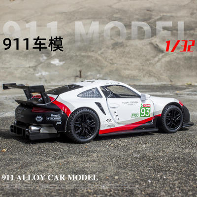 新豪迪 1:32宝时捷911 RSR仿真合金汽车模型滑行声光摆件盒装