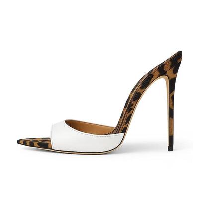 新款跨境时装凉鞋 欧美尖头拼色细跟外贸女鞋 high heels sandals