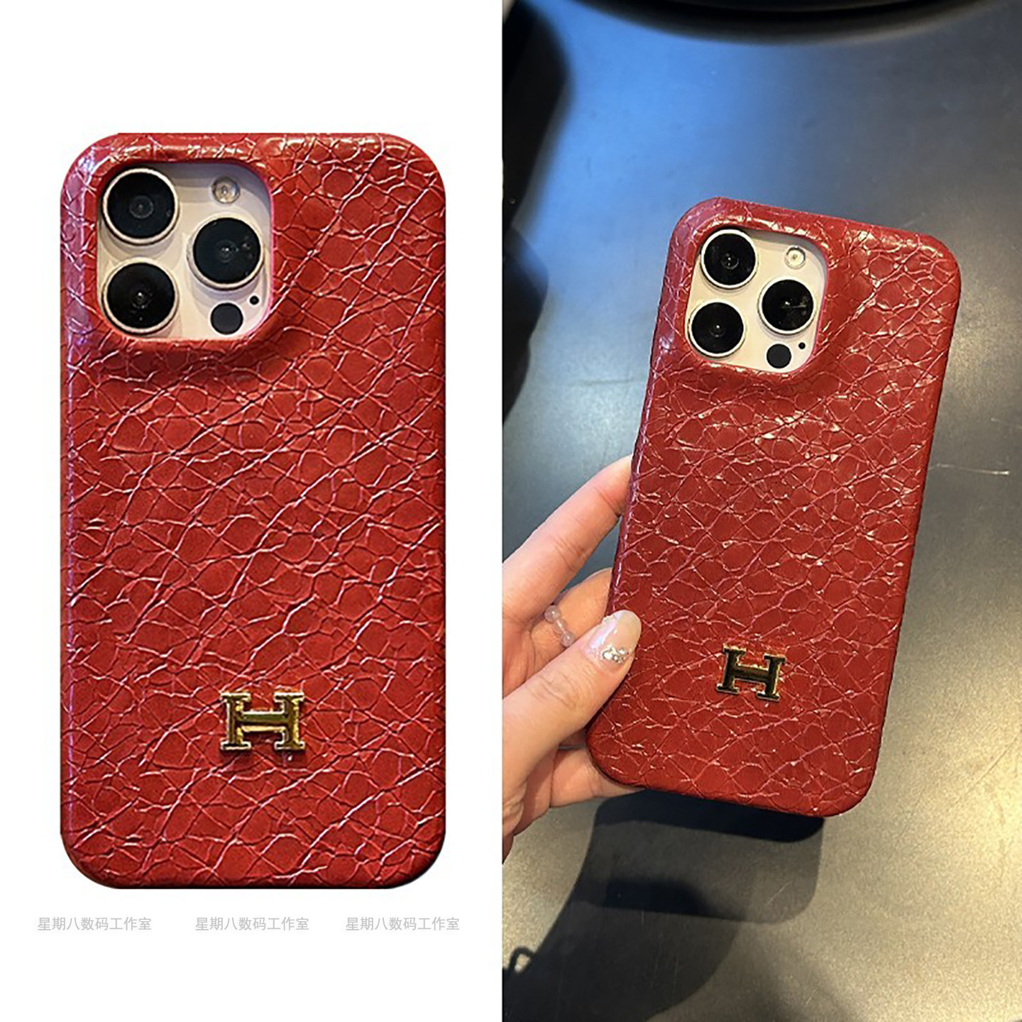 千金感H字母新年红适用谷歌pixel9proxl手机壳pixel8pro谷歌7a高级感Googlepixel7pro皮质谷歌6a保护套5a轻奢