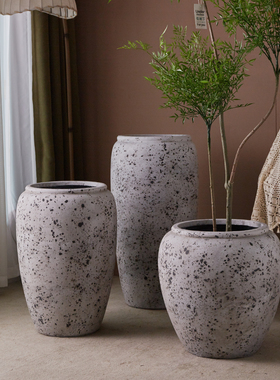 adee复古特大号花盆镁泥盆组合盆创意摆件商场大码客厅商用盆栽