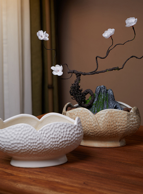 adee 创意花盆陶瓷大码椭圆多边形绿植盆器客厅办公场景景观摆件