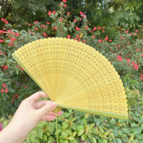 扇子原竹绿色古风舞蹈扇