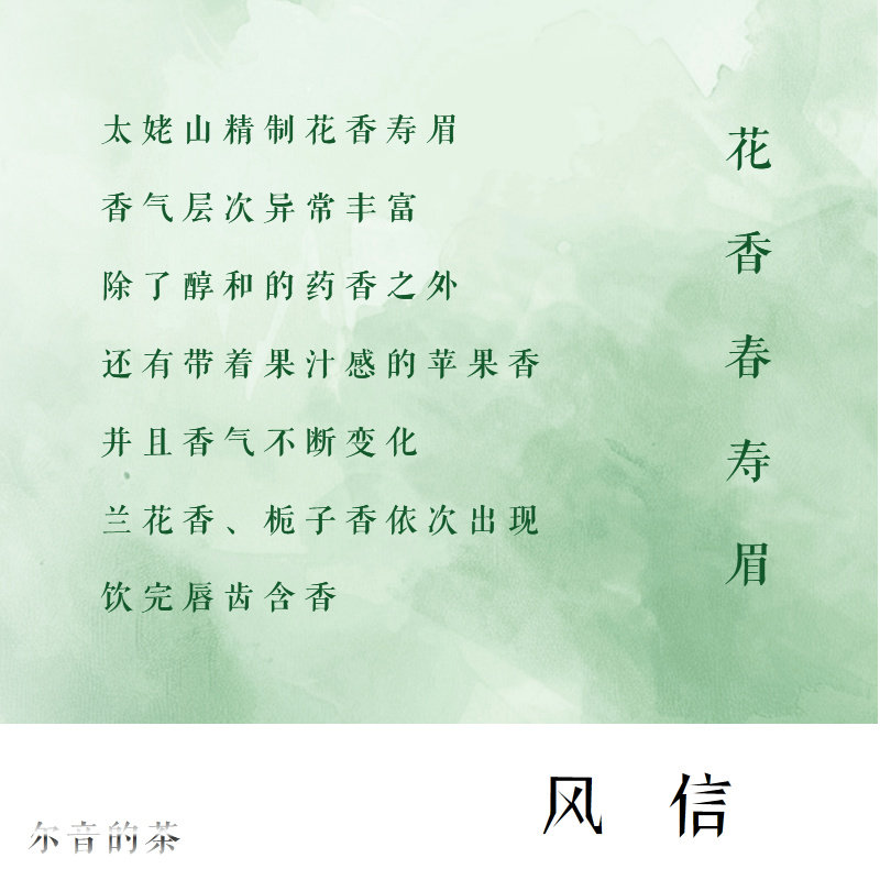 尔音/“云中英”系列福鼎太姥山花香寿眉2018年【风信】