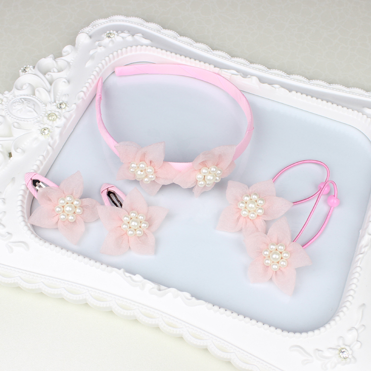 儿童发饰套装五星珠花bb夹发绳扎发皮筋发夹发卡发箍女童头花