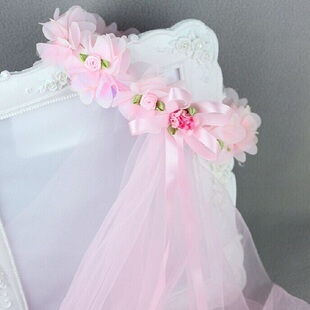 儿童头饰花童婚纱礼服头纱发饰女童生日圣诞新年演出花环手腕花