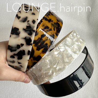 2025新款醋酸玳瑁色宽边发箍复古优雅经典高颅顶头箍法式气质