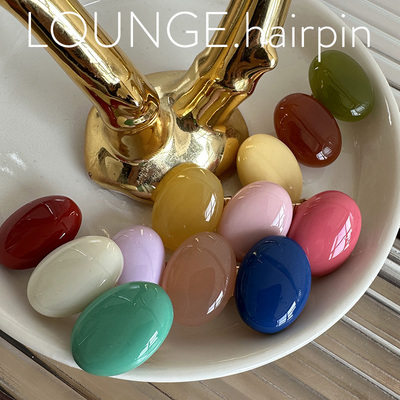韩系小清新糖果色椭圆边夹