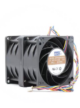 AVC 48V 4.32A DFPH0880B8S-Y001 8080汽车增压双电机暴力风扇8CM
