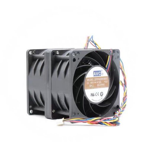 AVC 48V 4.32A DFPH0880B8S-Y001 8080汽车增压双电机暴力风扇8CM
