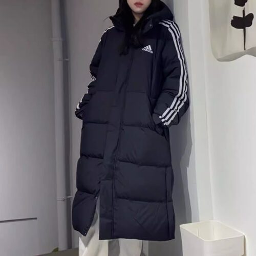 阿迪达斯防风保暖连帽鸭绒羽绒服