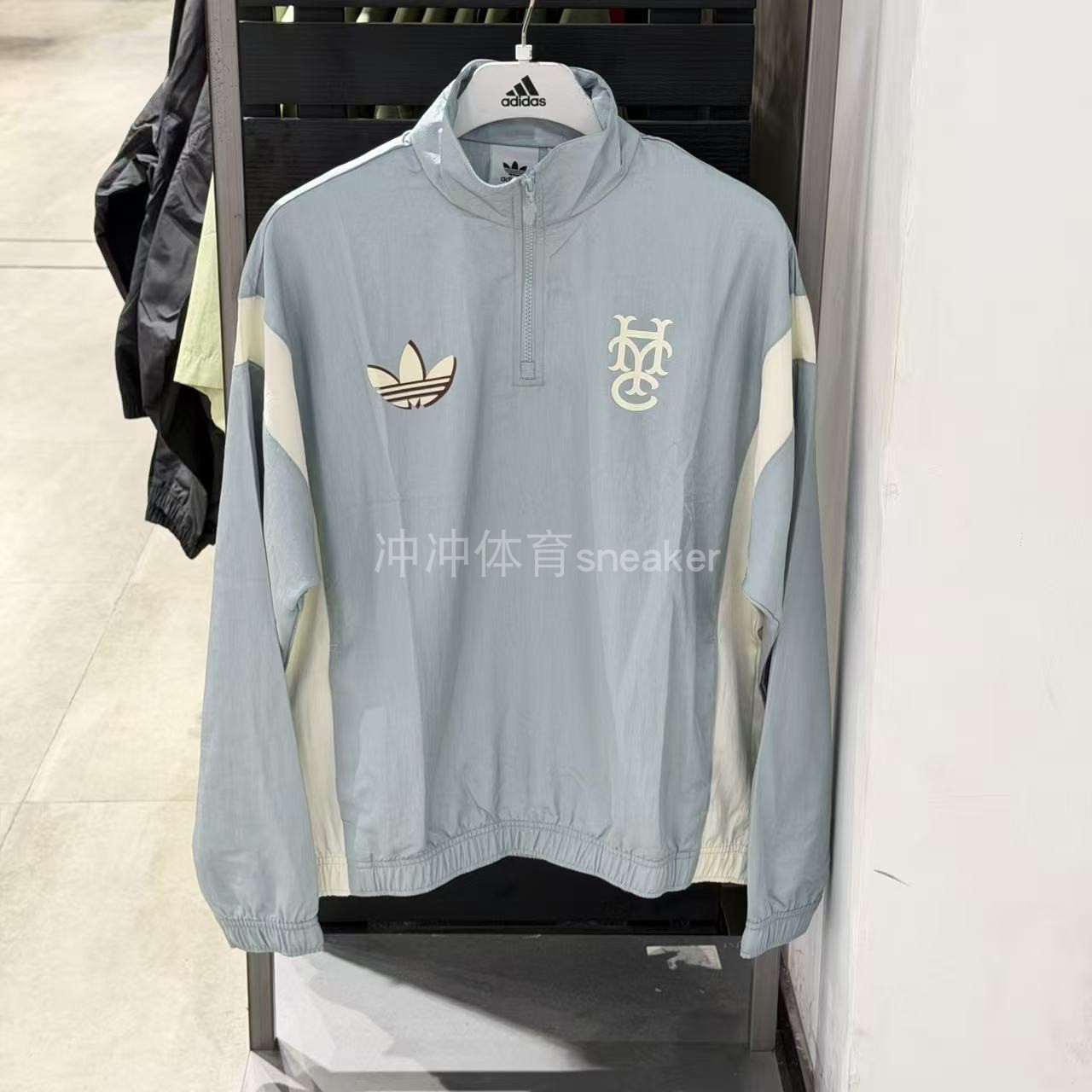 ADIDAS阿迪达斯正品 X HOOP YORK CITY 立领半拉链夹克外套JC5971