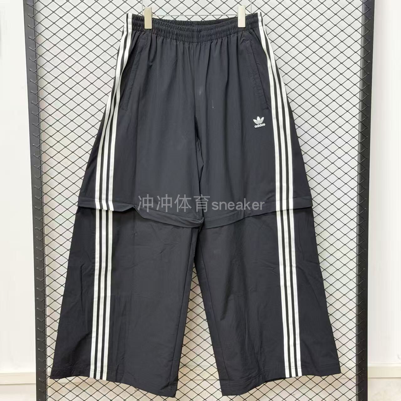 ADIDAS阿迪达斯正品宽松复古条纹阔腿百搭运动休闲长裤 KA2760