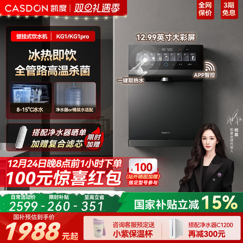 凯度冰泉管线机壁挂式直饮机即热饮水机净水器家用2025年新款KG1