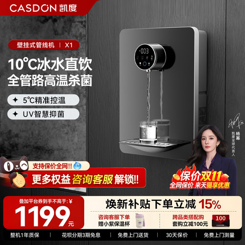 凯度X1管线直饮机家用壁挂式净水器冷热即热饮水机餐边柜直饮过滤