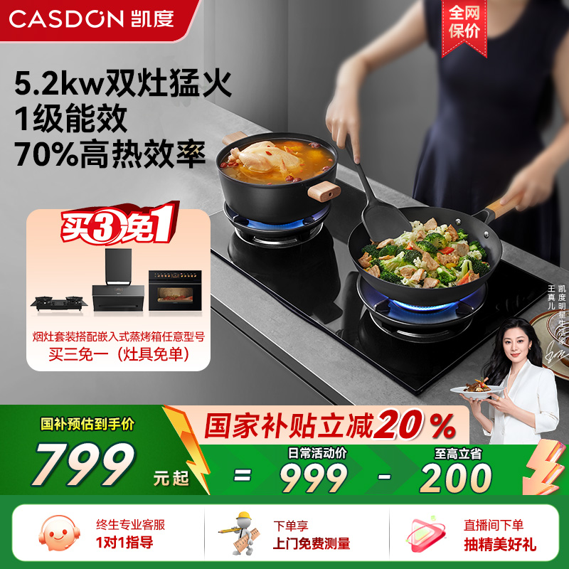 凯度T3BX-B家用猛火燃气灶煤气灶定时灶天然气双灶台U10neo系列