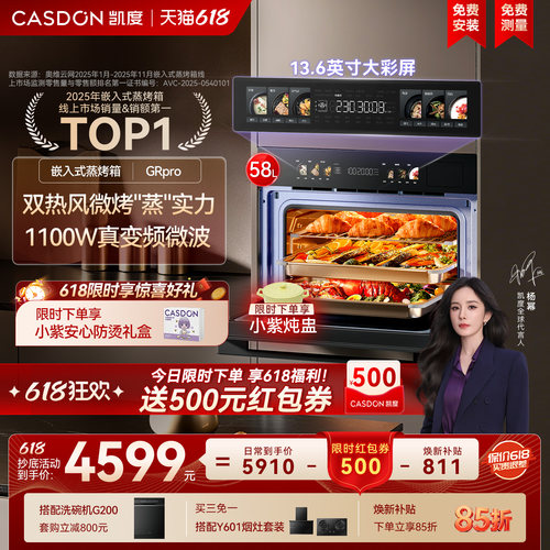 凯度双热风GRpro嵌入式微蒸烤箱
