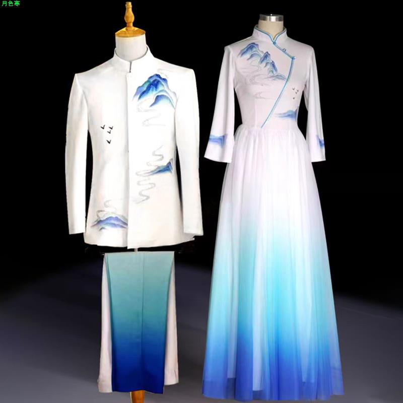 新款成人合唱团演出服男女