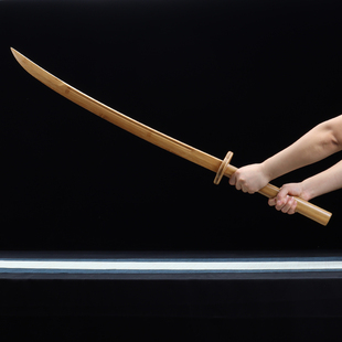 绣春刀古风传统竹木制刀雁翎刀木刀cos武术训练习表演道具全竹刀