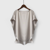 圆领套头衬衫 垂感上衣大码 短袖 宽松短袖 T恤 蝙蝠衫 2026春夏新款