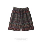 男款 直筒休闲中裤 夏季 重磅运动五分裤 美式 国潮复古民族风印花短裤