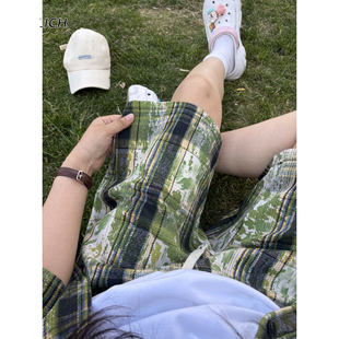 男士 潮牌高级感情侣百搭五分裤 短裤 复古格子裤 夏外穿美式 2026新款