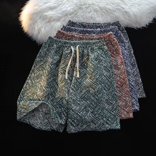 夏季 爆款 男轻薄百搭宽松潮流新款 五分裤 帅气 港风休闲短裤 冰丝短裤