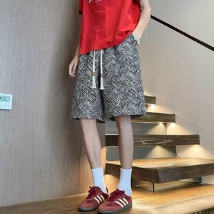 时尚 过膝短裤 新款 显外穿薄款 男百搭宽松休闲 冰丝五分裤 2026新夏季