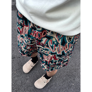 男士 2026字母印花短裤 时尚 潮流情侣五分裤 子 夏季 百搭沙滩裤 新款