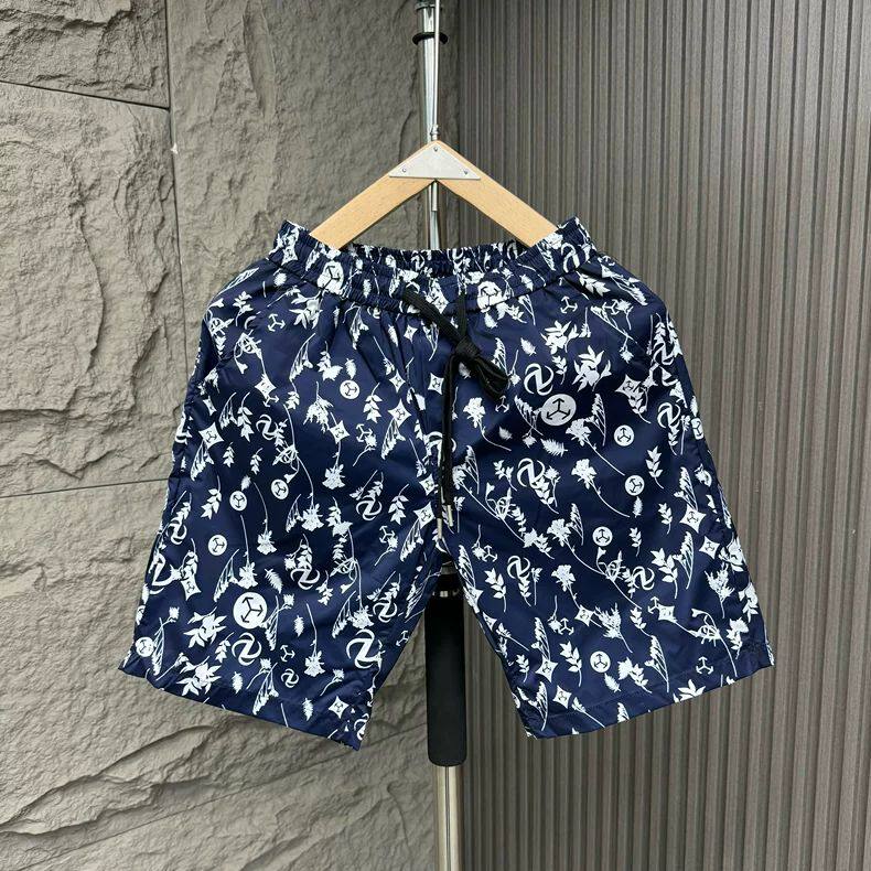 高档满印休闲短裤男士夏季薄款速干直筒个性运动裤时尚五分沙滩裤