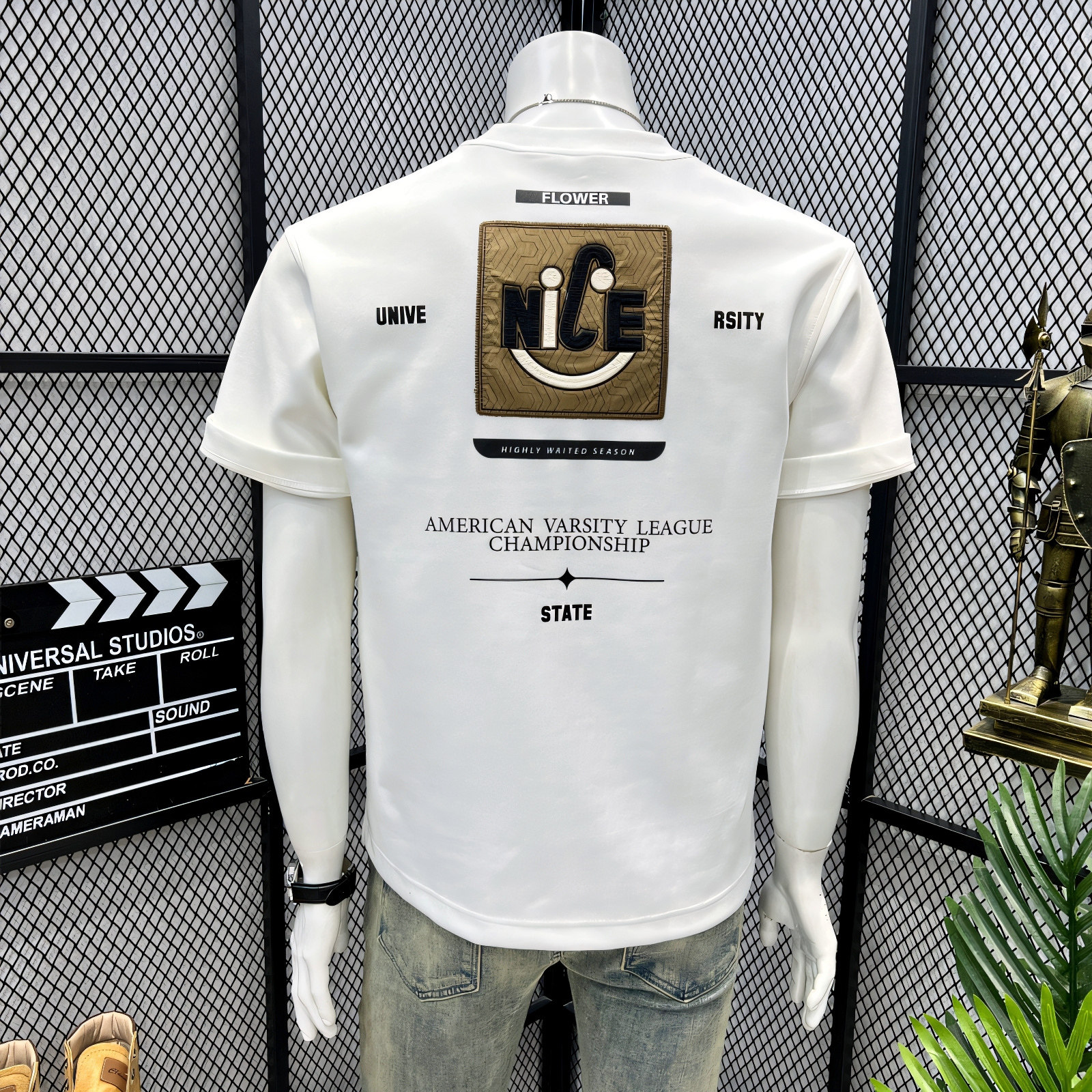 2025夏季新款男士短袖圆领字母刺绣时尚百搭休闲半袖打底衫上衣潮