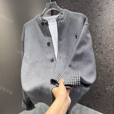开衫毛衣外套男宽松美式复古帅气