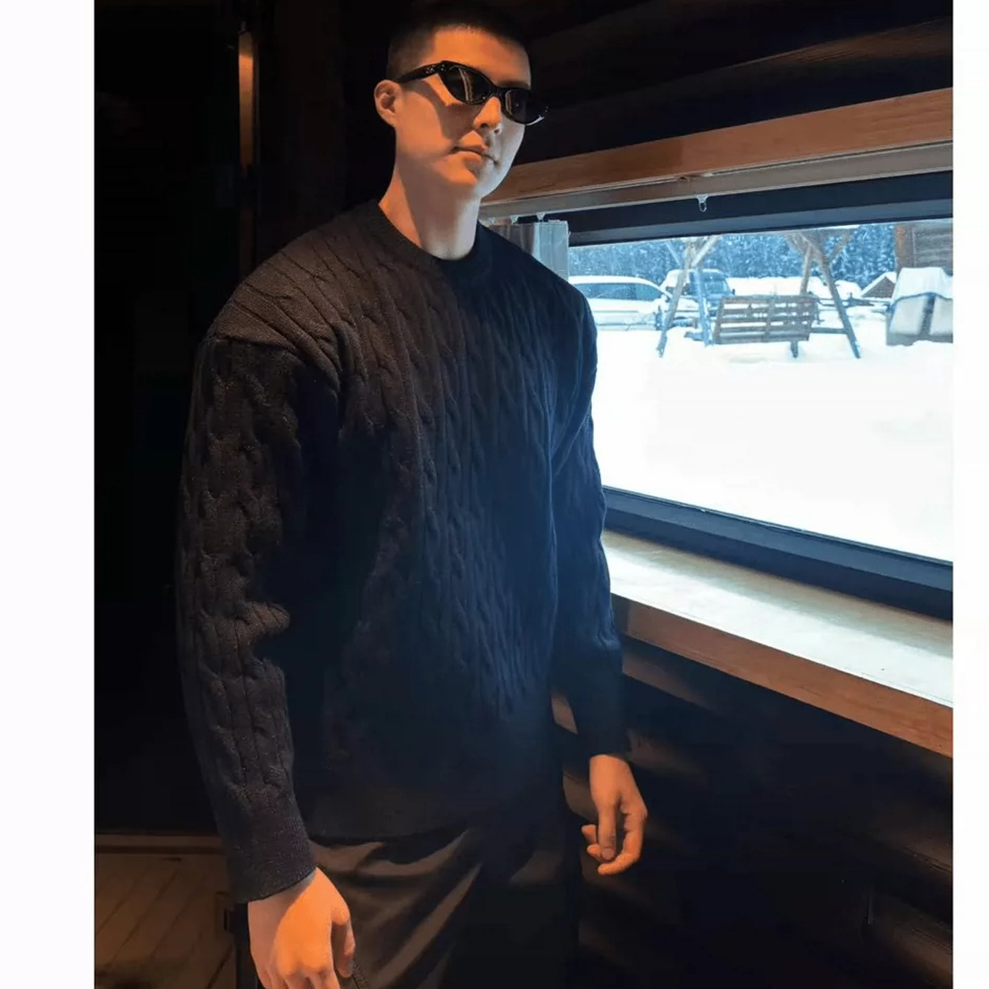 毛衣男针织毛衫潮牌帅气美式复古