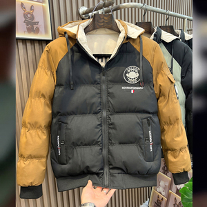 冬季新款羽绒棉服男连帽双面穿棉衣青年宽松加厚潮牌短款外套棉袄