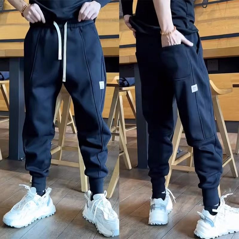 潮牌秋季新款2025年哈伦卫裤休闲宽松弯刀小脚裤潮流运动束脚长裤,男装,卫裤,淘宝优惠券,粉丝福利购,淘宝优惠卷