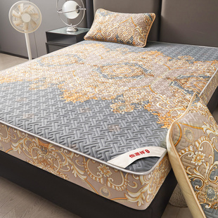 折叠宿舍学生家用空调席 恒源祥大豆纤维冰丝乳胶凉席三件套床笠款