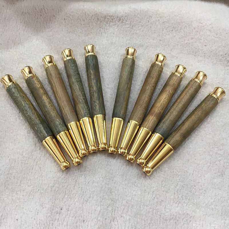 绿檀木质直杆烟嘴过滤器循环型可清洗拉杆滤芯粗中细三用高档烟具