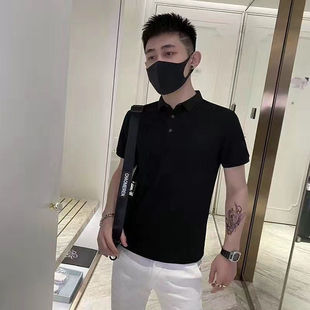 纯色简约百搭半袖 t恤男装 网红翻领POLO衫 T恤潮流 薄款 夏季 新款 短袖