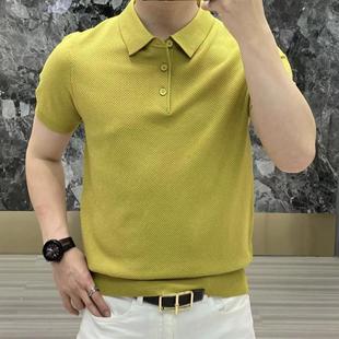 半袖 短袖 男潮流修身 男2025新款 T恤休闲针织休闲男翻领 刺绣POLO衫