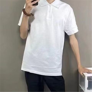 网红夏季 男士 潮牌2025新款 纯色POLO衫 上衣服 休闲运动短袖 潮流修身