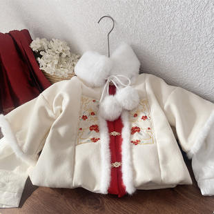 儿童马面裙女童拜年服冬季中国风新中式古装汉服秋冬款过年套装