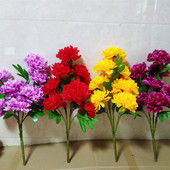 仿真8头9头富贵牡丹绢花干花假花家居客厅落地装 包邮 饰摆放塑料花