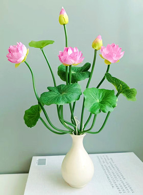 仿真小莲花供佛荷花佛台客厅装饰