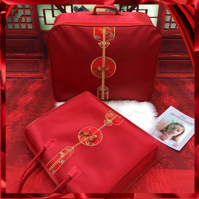 结婚被子喜被收纳袋红色牛津布陪嫁四件套包装袋装被子的袋子手提,收纳整理,被子防尘袋,淘宝优惠券,粉丝福利购,淘宝优惠卷