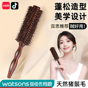 猪鬃毛梳子蓬松颅顶卷发滚梳男女士专用防静电造型木梳直发吹头发