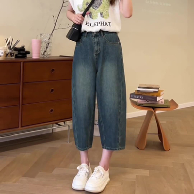 梨形身材牛仔香蕉裤夏季薄款