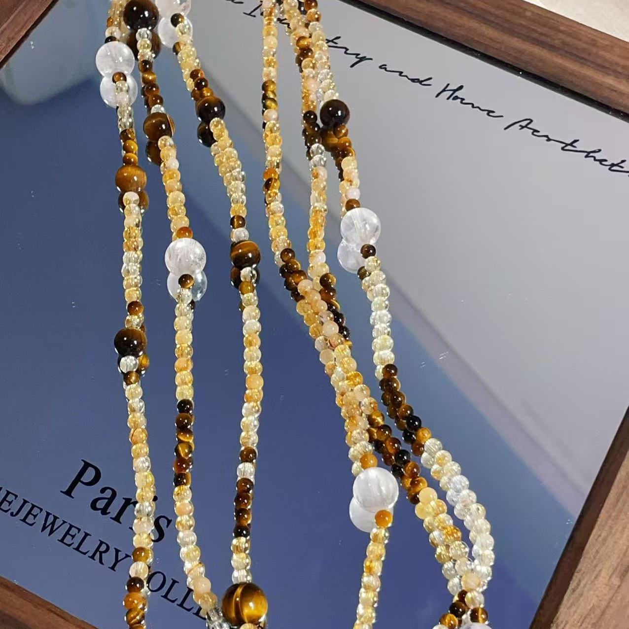 金曜虎眼·天然黄塔晶黄虎眼三圈手串多圈叠戴天然水晶招财聚气