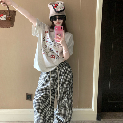Hellokitty睡衣女款夏季短袖长裤