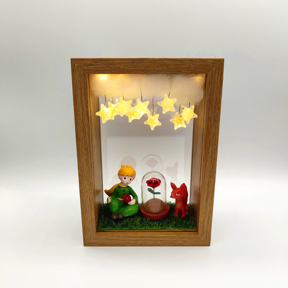 小王子系列礼物小夜灯手工diy玫瑰脐带玻璃罩相框摆台送男女朋友,节庆用品/礼品,创意/设计灯,淘宝优惠券,粉丝福利购,淘宝优惠卷