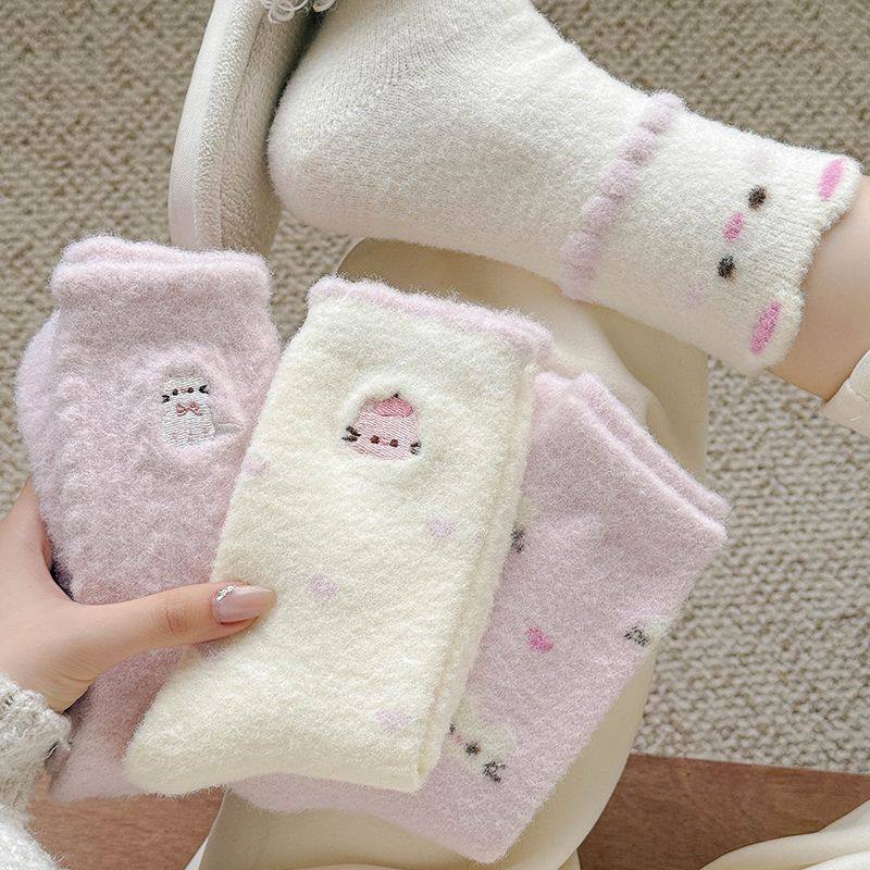 女童袜子秋冬款堆堆袜粉色卡通可爱加绒加厚保暖厚袜子中筒长袜子,童装/婴儿装/亲子装,儿童袜子(0-16岁),淘宝优惠券,粉丝福利购,淘宝优惠卷