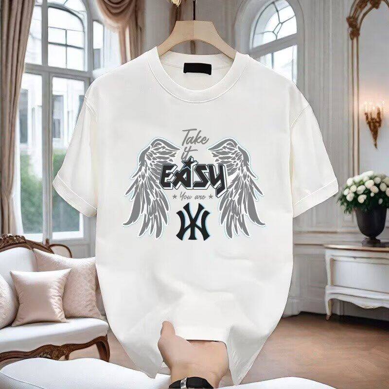 欧美高街短袖男潮牌ins宽松夏季半袖设计感t恤国潮美式潮流五分袖